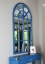 Decorative Window Effect  Wooden Wall Mirror In Blue