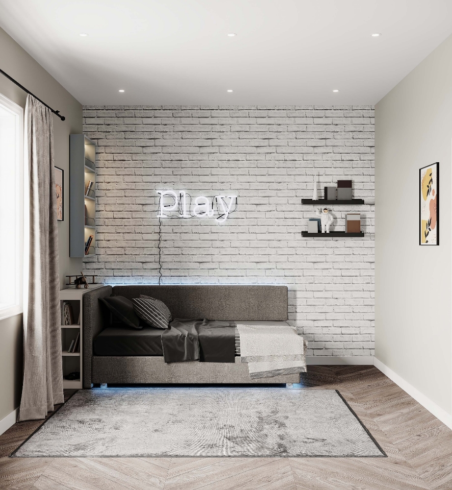 Grey Brick Wallpaper from AboutMuralscom  Bedroom  Toronto  by About  Murals  Houzz
