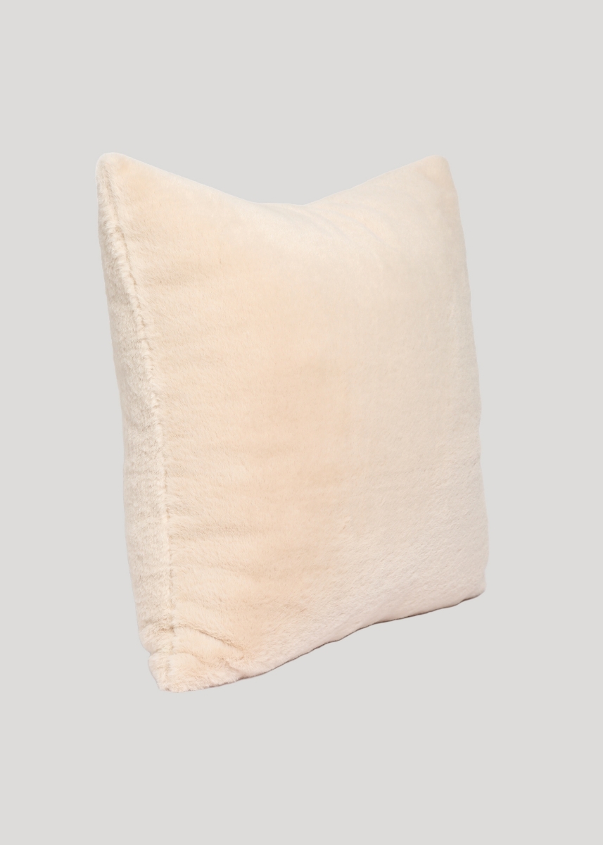 Super Soft Beige Faux Fur Cushion Cover