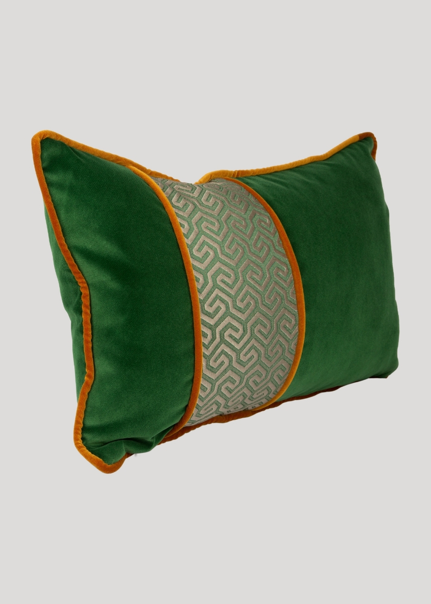 Decorative Cushion Green, Grey , Dark Yellow Color