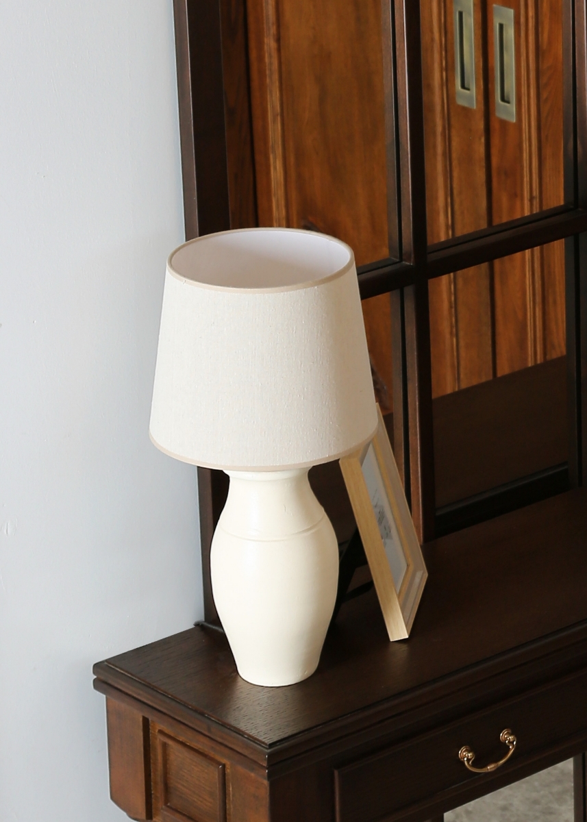 Ceramic Table Lamp with Cotton Fabric Shade