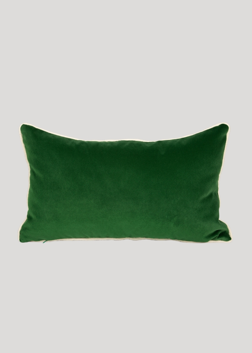 Patterned Decorative Cushion,Rectangle, Grey-Green