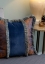 Patterned Decorative Fringed Cushion,Blue-Orange