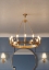 Circle Shape Plated Brass Chandelier With 12 Bulbs