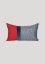 Velvet Combined Labyrinth Patterned Cushion in Blue and Red 