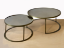 Bronze Mirror Top Antique Brass Coffee Table Set