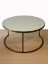 Antique Brass Framed Mink Lacquer Top Coffee Table