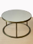 Antique Brass Framed Mink Lacquer Top Small Coffee Table