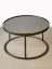 Antique Brass Framed Bronze Mirror Top Small Coffee Table