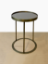 Brass Metal Side Table Base with Smoked Grey Mirror Top