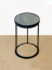 Black Metal Side Table Base with Grey  Porcelain Top