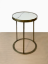 Brass Metal Side Table Base with White Porcelain Top